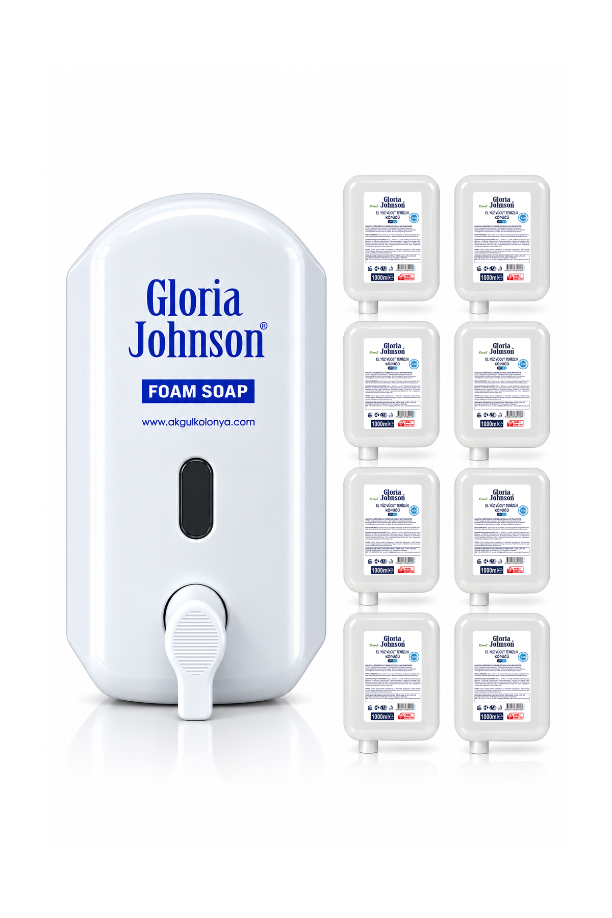 Gloria Johnson Köpük Sabun 1000 ML (10 Ad Kartuş + 1 Ad Dispenser)