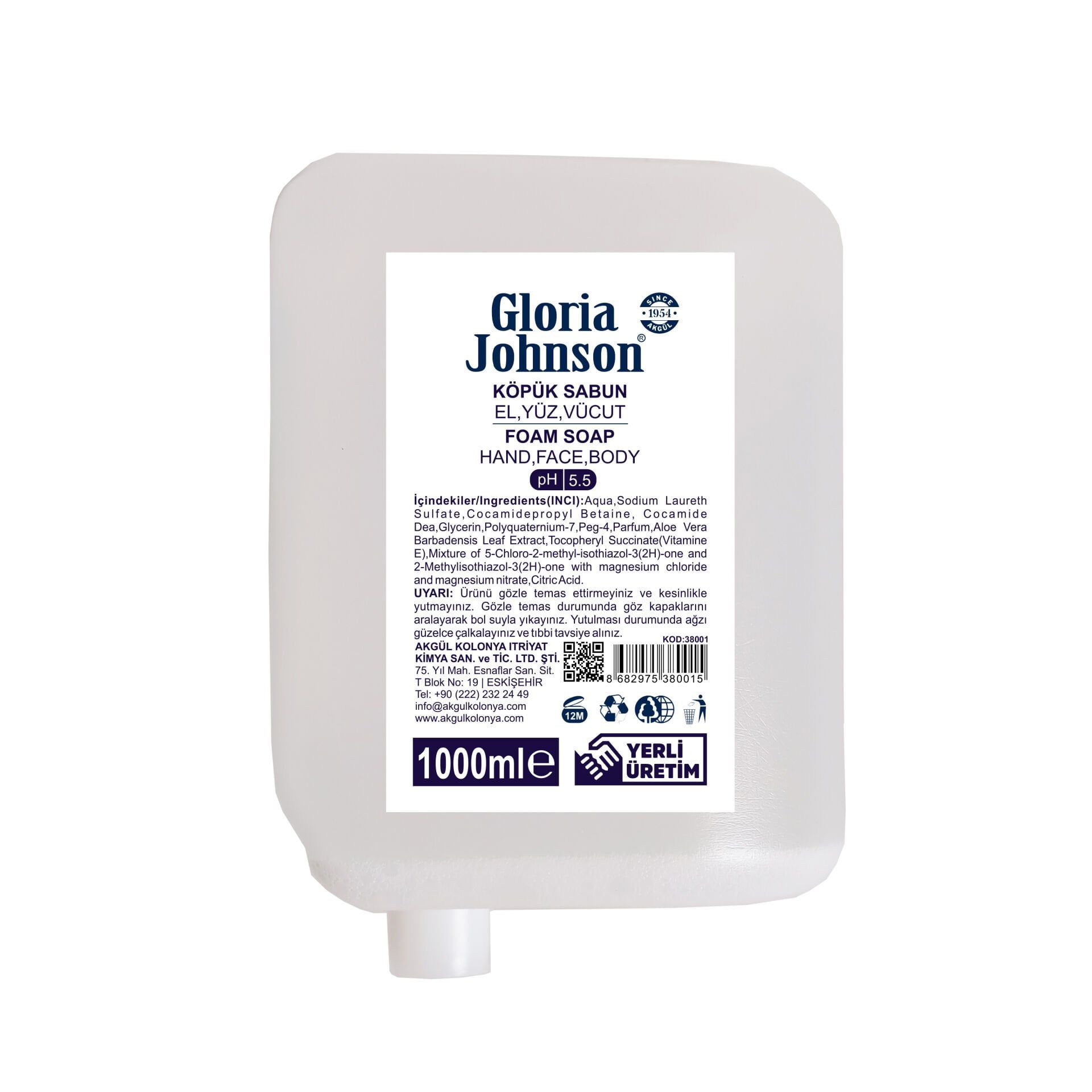 Gloria Johnson Köpük Sabun Kartuş 1000 ml