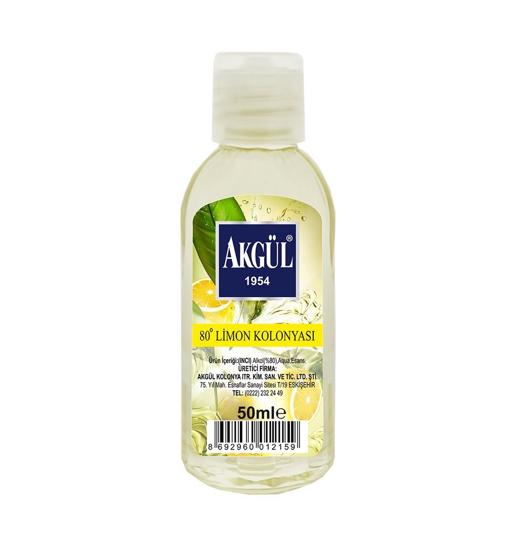 Akgül Limon Kolonyası 80º Pet Cep (50 ml)