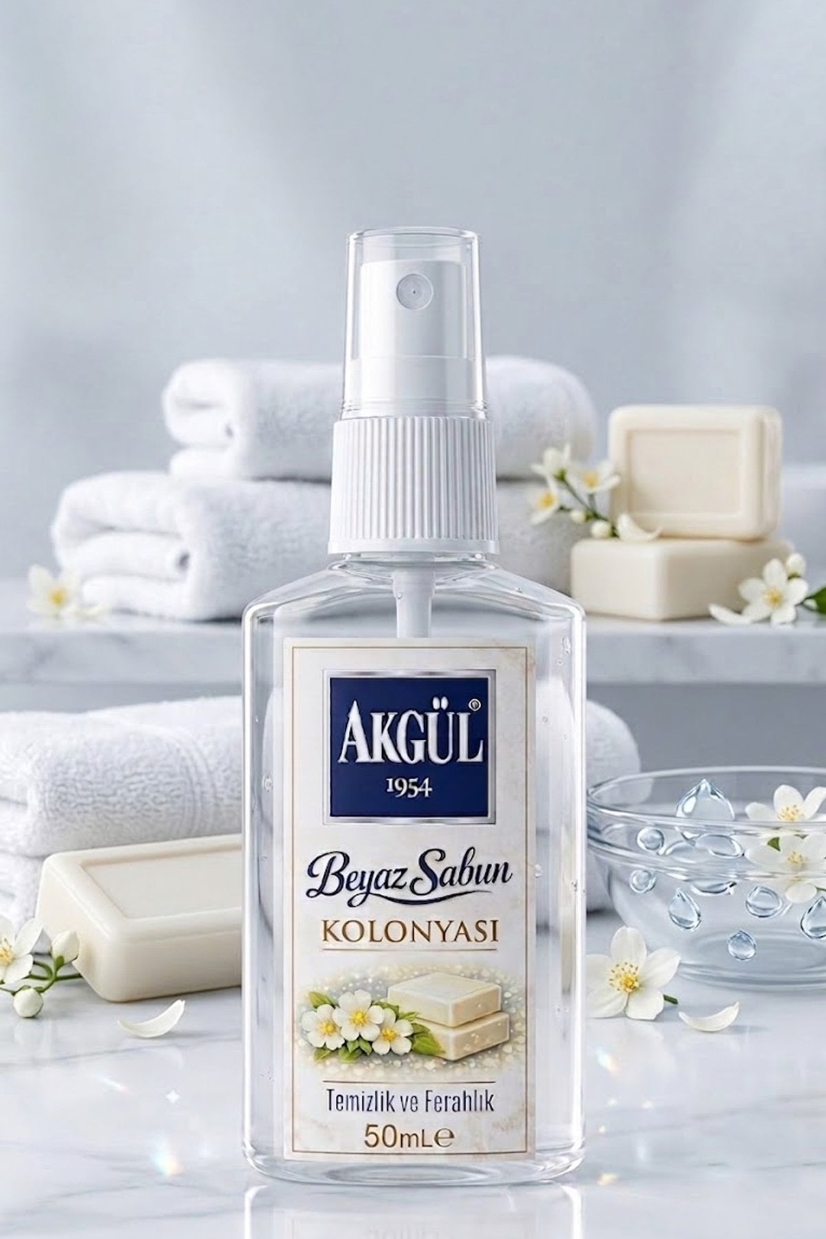 Akgül Beyaz Sabun Kolonyası Sprey (50 ml)